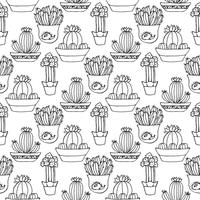 Cactus seamless pattern illustration vector