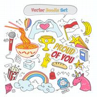 Vector Colorful Doodle Set
