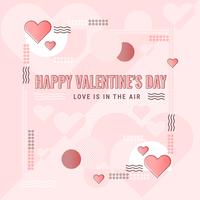 Vector Valentine's Day Memphis Style Background
