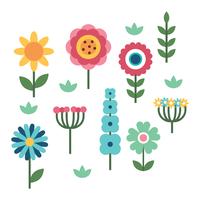 Flat Clipart Flowers vector