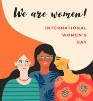 International Womens Day. Vector template with women.