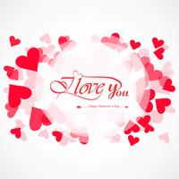 Valentine's day card with hearts background vector