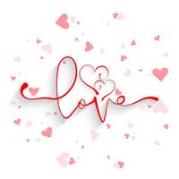 Beautiful card love background with hearts design vector
