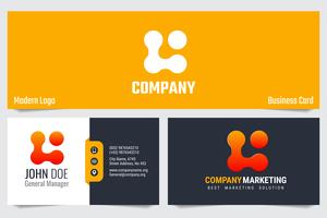 Modern business card Vector template design