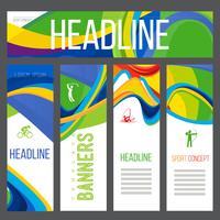 Banner composition of a wavy of bands with different colors intertwined vector