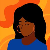 Woman Portrait for Black History Month  vector