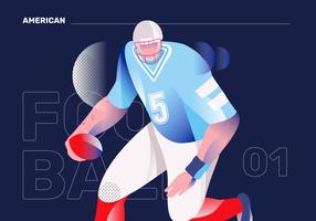 American Footbal Character vector Flat Illustration