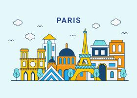 Paris City Skyline Vector