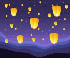 Taiwan Sky Lantern Illustration vector