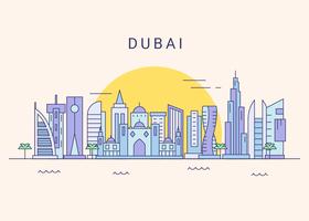 Vector de horizonte de la ciudad de Dubai