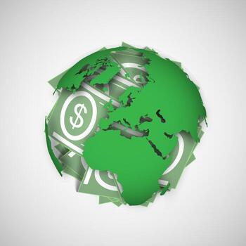 Earth and money vector illustration