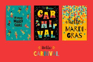 Hola carnaval Plantillas vectoriales para el concepto de Mardi Gras y otros usuarios. vector