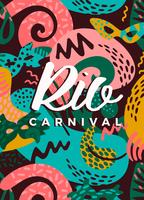 Carnaval de Brasil. Ilustración del vector con los elementos abstractos de moda.