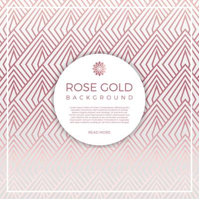 Flat Geometric Rose Gold Vector Background