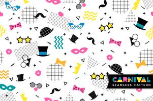 Carnival seamless pattern in Memphis style vector