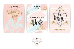 Conjunto de tarjetas de feliz día de San Valentín.