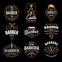 Barbería Vector emblemas retro