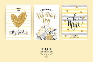 Set of Happy Valentines Day cards. vector