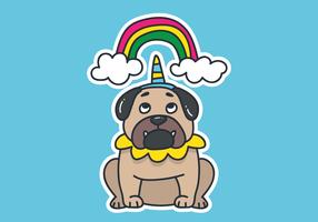 Pug Wannabe Unicorn vector