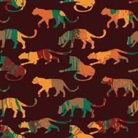 Seamless exotic pattern with abstract silhouettes of animals. vector