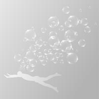 Swimmer and bubbles vector