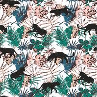 Seamless pattern with abstract leopards. vector