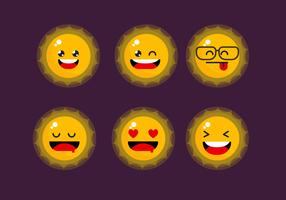 Cute Sun Emoticon Clipart Set vector Illustration