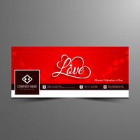 Abstract Happy Valentine's day facebook timeline banner template vector