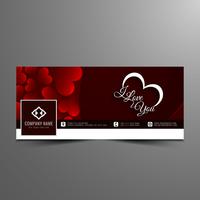 Abstract Happy Valentine's day facebook timeline banner template vector