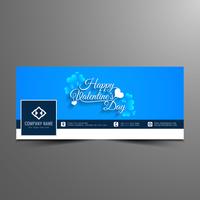 Abstract Happy Valentine's day elegant facebook timeline banner template vector