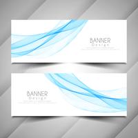 Abstract wave style elegant banners set vector