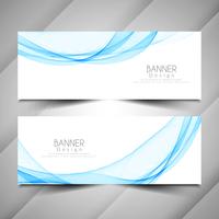 Abstract modern wave style banners set vector