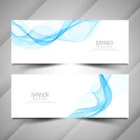 Conjunto de banners de estilo ola con estilo abstracto vector