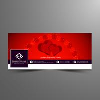 Abstract Happy Valentine's day elegant facebook timeline banner template vector