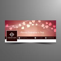 Abstract Happy Valentine's day beautiful facebook timeline banner template vector