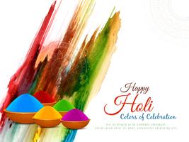 Abstracto feliz Holi festival religioso moderno fondo vector