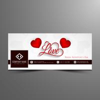 Abstract Happy Valentine's day facebook timeline banner template vector