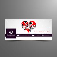 Abstract Happy Valentine's day lovely facebook timeline banner template vector