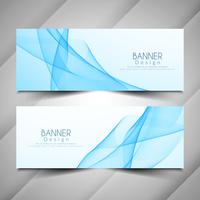 Conjunto de banners de estilo moderno abstracto de la onda vector