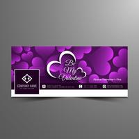 Abstract Happy Valentine's day lovely facebook timeline banner template vector