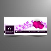 Abstract Happy Valentine's day facebook timeline banner template vector