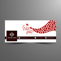Abstract Happy Valentine's day facebook timeline banner template vector