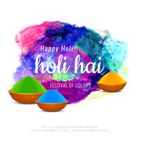 Abstract Happy Holi colorful greeting background vector