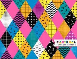 Carnival seamless pattern in Memphis style. vector