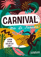 Carnaval de Brasil. Ilustración de vector con elementos abstractos de moda.