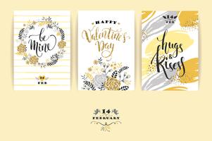 Set of Happy Valentines Day cards. vector