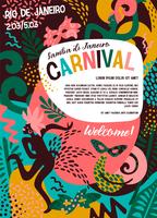 Carnaval de Brasil. Ilustración de vector con elementos abstractos de moda.