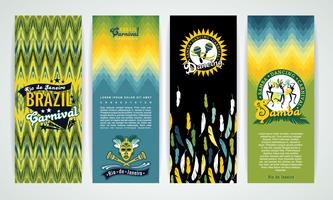 Banners verticales establecidos con fondos de carnaval de Brasil. vector