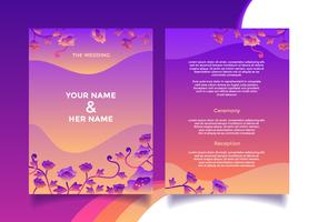 Floral Wedding Invitation Card Template Vector