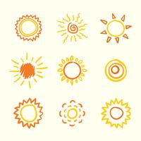  sun clipart set vector